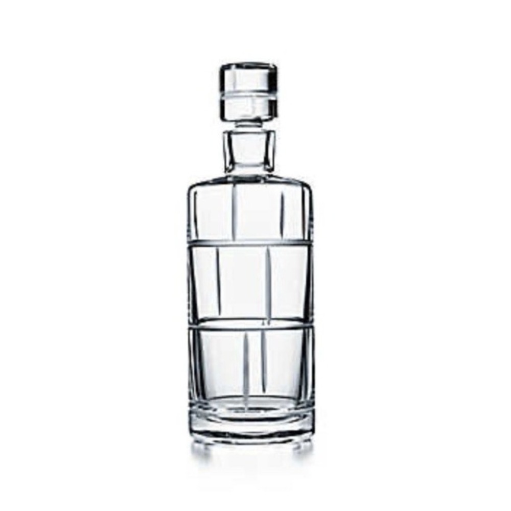 Tiffany & Co. Crystal Glass Modern Bambo Decanter 11" Tall Signed